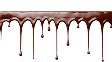 AI generated Melted chocolate dripping isolated on transparent background png