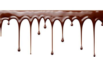 AI generated Melted chocolate dripping isolated on transparent background png