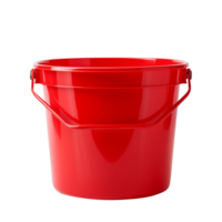 AI generated Red plastic bucket isolated on transparent background png