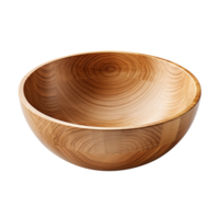 AI generated Wooden bowl isolated on transparent background png