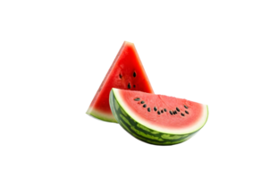 ai generiert Scheibe von Wassermelone isoliert auf transparent Hintergrund. kostenlos png