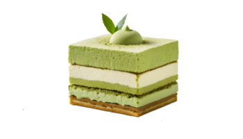 ai generiert Matcha Grün Tee Tiramisu isoliert auf transparent Hintergrund. kostenlos png