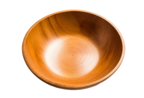 AI generated Wooden bowl isolated on transparent background. FREE PNG