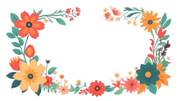 ai generiert Blumen- Rahmen Illustration kostenlos png