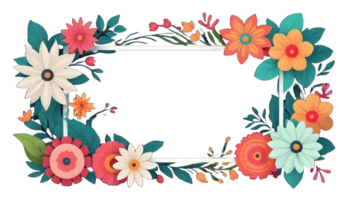 ai généré floral Cadre illustration gratuit png