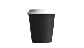 AI generated Black paper coffe cup isolated on transparent background. FREE PNG