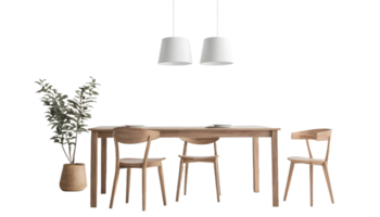 AI generated Dining table with interior design isolated on transparent background. FREE PNG