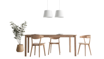 ai généré à manger table avec intérieur conception isolé sur transparent Contexte. gratuit png