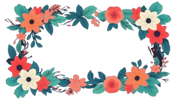 AI generated Floral frame illustration FREE PNG