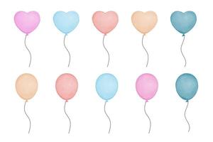 cards for invitation, birthday. watercolor balloons illustration vector