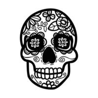 isolate calavera mexican skull hand drawn illustration on background vector