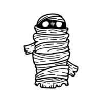 isolate mummy character on background vector