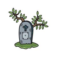 isolate grave flat illustrator on background vector