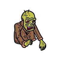 isolate zombie character on background vector