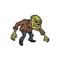 isolate zombie character on background vector