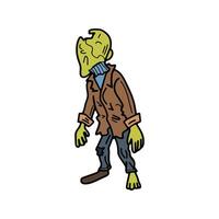 isolate zombie character on background vector