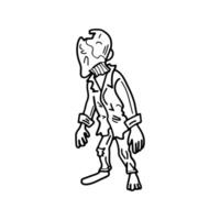 isolate zombie character on background vector