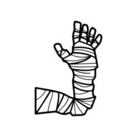 isolate mummy hand character on background vector