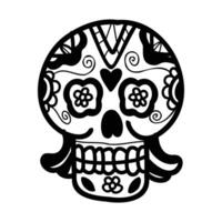 isolate calavera mexican skull hand drawn illustration on background vector