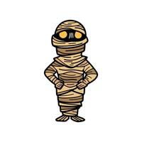 isolate mummy character on background vector