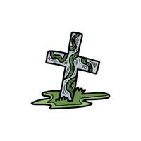 isolate grave flat illustrator on background vector