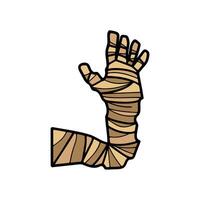 isolate mummy hand character on background vector