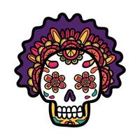aislar Calavera mexicano cráneo mano dibujado ilustración en antecedentes vector