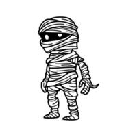 isolate mummy character on background vector