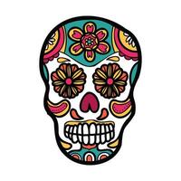 isolate calavera mexican skull hand drawn illustration on background vector