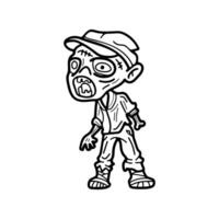 isolate zombie character on background vector