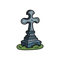 isolate grave flat illustrator on background vector