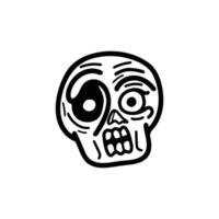 isolate skull character flat illustrator on background vector