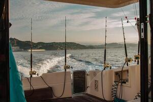 Sea fishing from the yacht photo