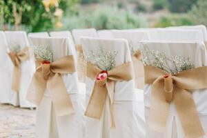 Boda decoración en al aire libre sillas foto