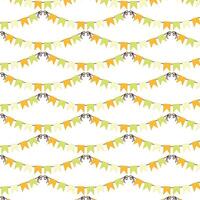 Seamless pattern with festive garland. Kids pattern. Pattern in flat style for textile, paper or packaging. vector