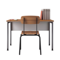 AI generated working table and chairs on transparent background PNG image