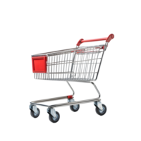 AI generated shopping cart on transparent background PNG image