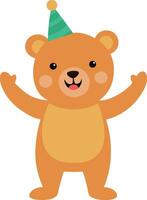 teddy bear feel happy and raise hand vector concept