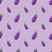 Seamless pattern with purple eggplants. Vector illustration.