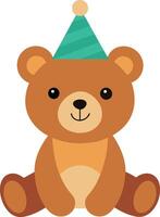 Cartoon Teddy Bear Happy Birthday Vector Style