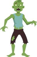 Hand drawn flat halloween zombie vector