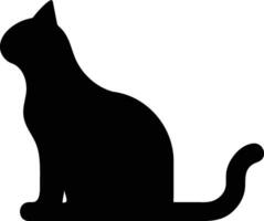 Black silhouette of a cat on a white background. Vector illustration.