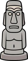 Illustration of an ancient statue of a moai vector