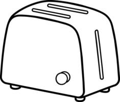 Illustration drawing toaster outline style vector