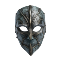 AI generated human face silver mask on transparent background PNG image