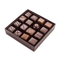 ai generado caja de chocolate en transparente antecedentes png imagen