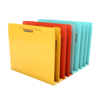 AI generated row of folders on transparent background PNG image