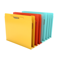 AI generated row of folders on transparent background PNG image