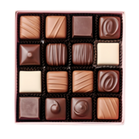 AI generated box of chocolate on transparent background PNG image