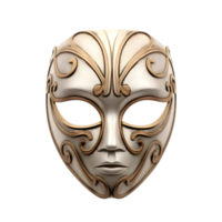 AI generated human face silver mask on transparent background PNG image